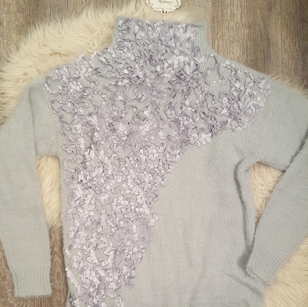 Simple Couture Confetti High Low Soft Sweater Sz S